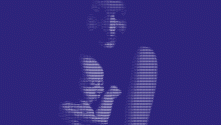 The Hard Problem by Tom Stoppard. Image of mother and child in purple